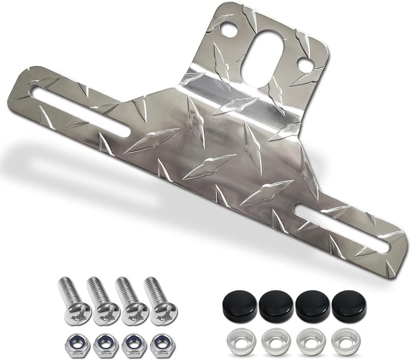 FBJTDQ Trailer License Plate Bracket Frame- Aluminum Heavy-Duty Bracket Holder for Trucks, Trailers, RVs, Boats, 1 Pack Universal License Plates with Mounting Screws, Caps - Image 1